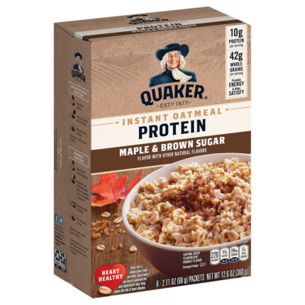 Quaker, Instant Oatmeal Protein Maple And Brown Sugar, Case Of 6, 12.6 Oz