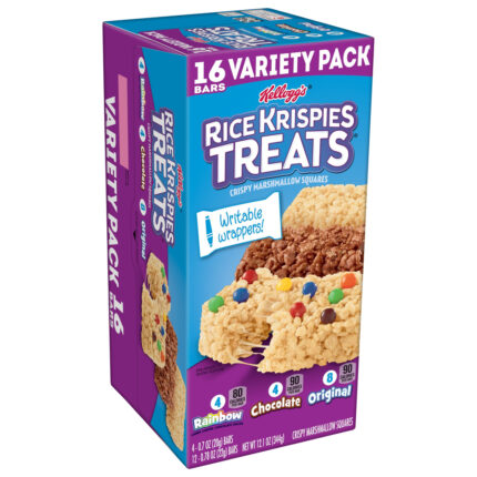 Kellogg'S, Variety Pack Rice Krispies Marshmallow Squares 16 Pack, Case Of 6, 12.1 Oz