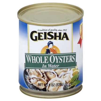 Geisha, Whole Oysters In Water, Case Of 12, 8 Oz