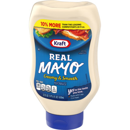 Kraft, Real Mayonnaise Bottle, Case Of 12, 22 Fl Oz