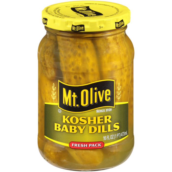 Mt. Olive, Pickles Baby Dills Kosher Fresh Pack Jar, Case Of 12, 16 Fl Oz - Image 1