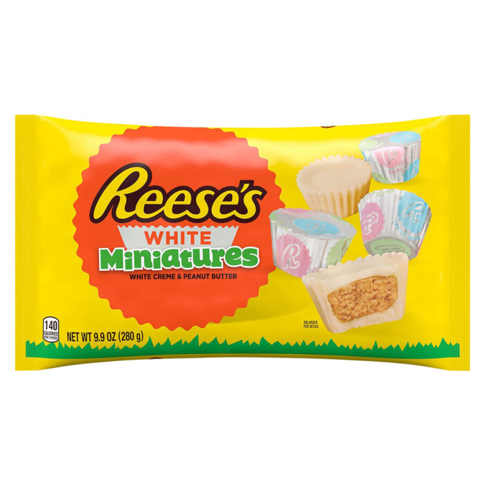Reese'S, Miniatures White Creme Peanut Butter Cups Candy Easter Bag, Case Of 16, 9.9 Oz - Image 1