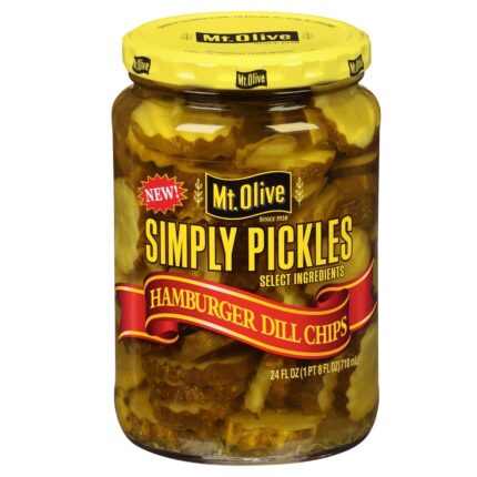 Mt. Olive, Dill Chips Simply Pickles Hamburger Jar, Case Of 6, 24 Fl Oz