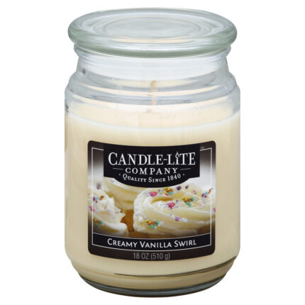 Candle-Lite, Jar Candle Creamy Vanilla Swirl, Case Of 4, 18 Oz