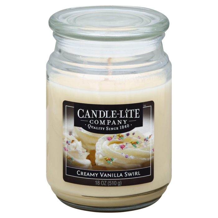 Candle-Lite, Jar Candle Creamy Vanilla Swirl, Case Of 4, 18 Oz - Image 1