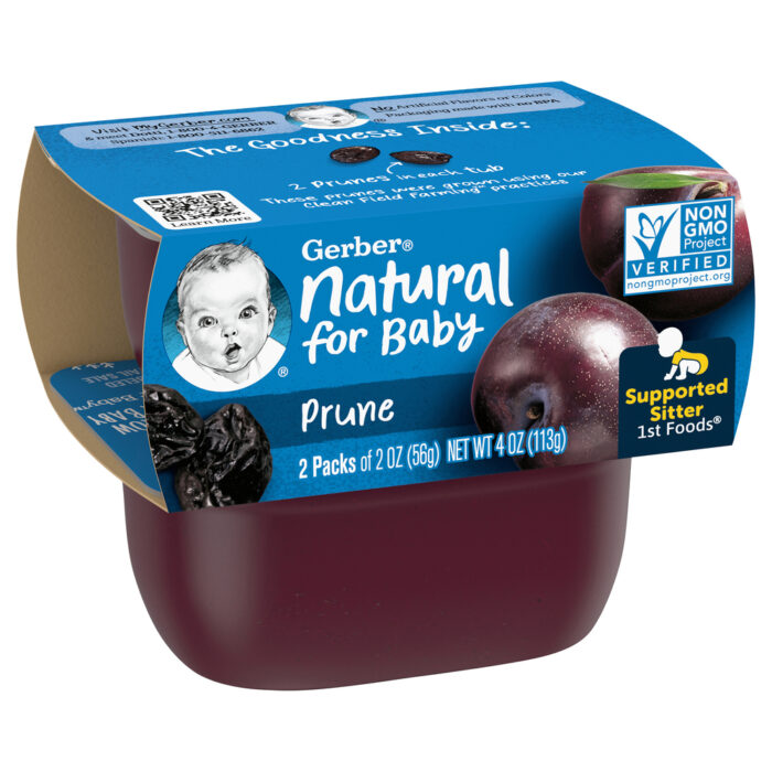 Gerber, 1St Foods Natural For Baby Prune Baby Food, Case Of 8, 4 Oz - Image 1