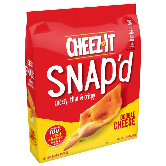 Cheez-It, Snap'D Double Cheese Cheesy Thin & Crispy Baked Snacks, Case Of 6, 7.5 Oz - Image 1