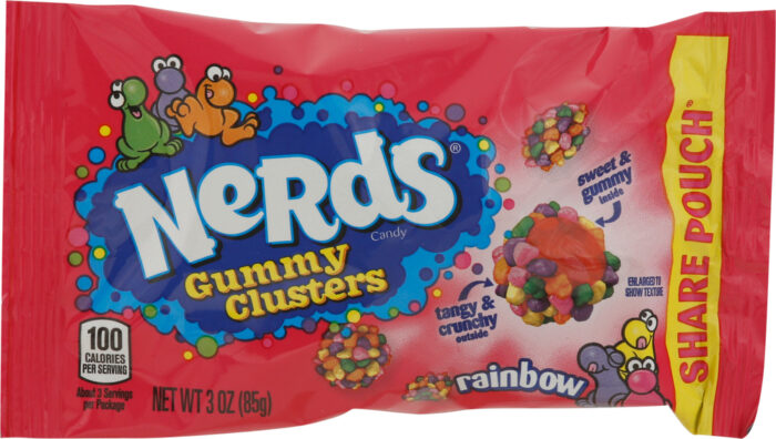 Nerds, Rainbow Gummy Clusters Candy Share Pouch, Case Of 12, 3 Oz - Image 1