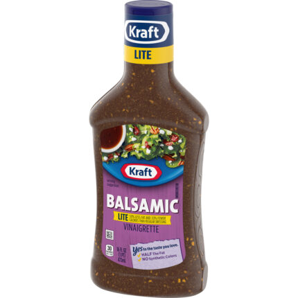 Kraft, Balsamic Vinaigrette Lite Dressing Bottle, Case Of 6, 16 Fl Oz