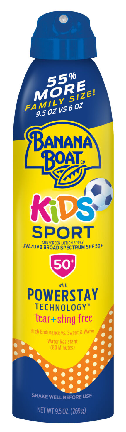 Banana Boat, Kids Sport Power Stay Sunscreen Spray Spf 50+, Case Of 3, 9.5 Oz