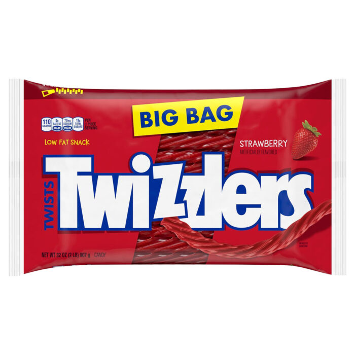 Twizzlers, Twists Strawberry Flavored Chewy Candy Big Bag, Case Of 14, 32 Oz - Image 1