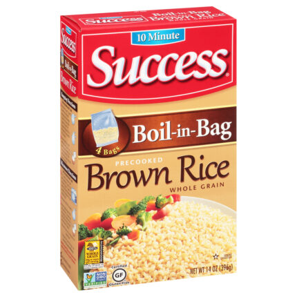 Success, Brown Rice Precooked Boil-In-Bag 4 X 3.5 Oz, Case Of 12, 14 Oz