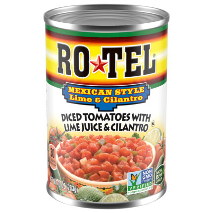 Rotel, Mexican Style Lime And Cilantro Diced Tomatoes, Case Of 12, 10 Oz