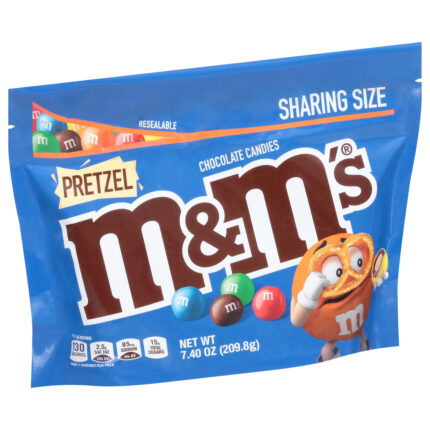 M&M'S, Pretzel Chocolate Candies Sharing Size, Case Of 8, 7.4 Oz