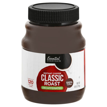 Essential Everyday, Coffee Decaffeinated Instant Classic Roast, Case Of 12, 8 Oz