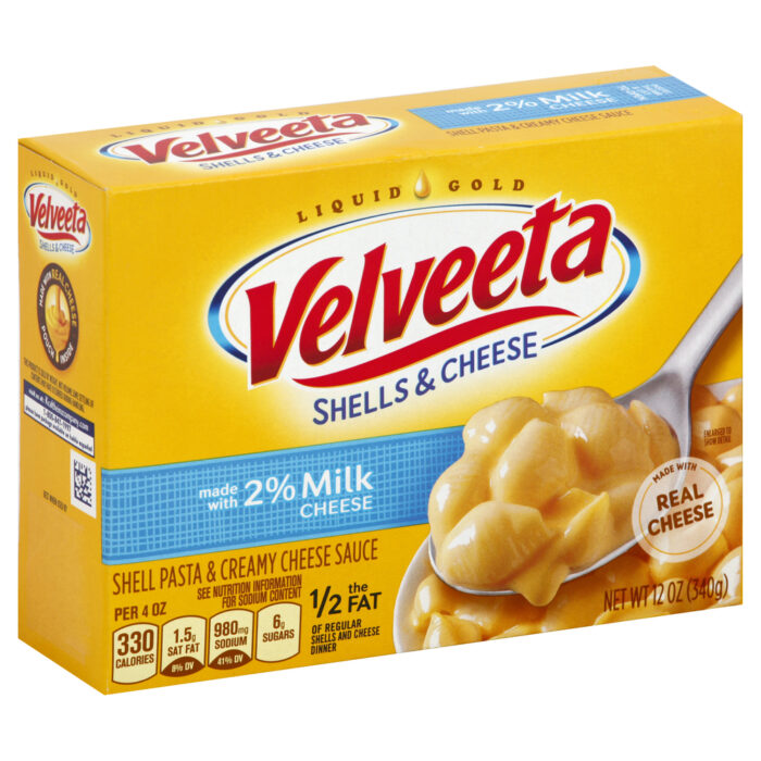 Velveeta, Reduced Fat 2% Milk Shells & Cheese, Case Of 12, 12 Oz - Image 1