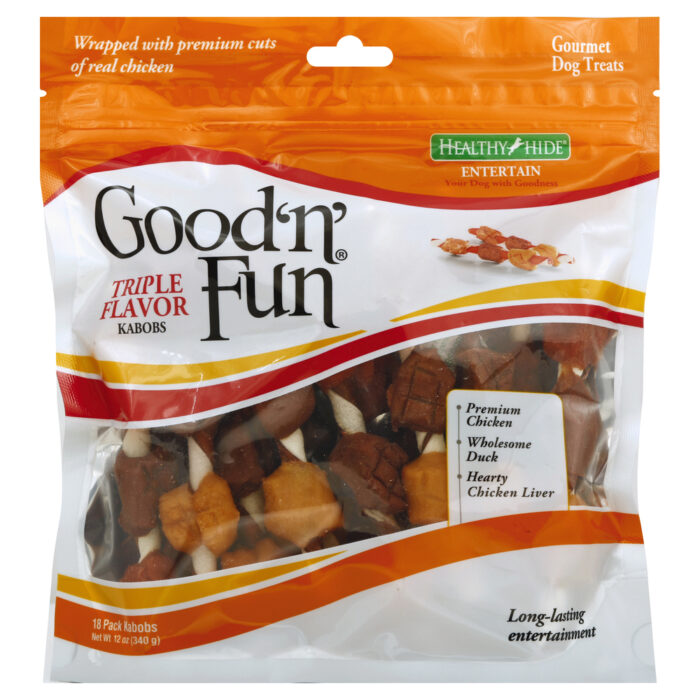Good N Fun, Triple Flavor Kabobs Gourmet Dog Treats, Case Of 3, 12 Oz - Image 1