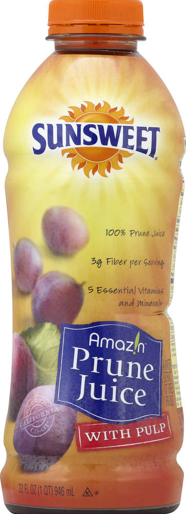 Sunsweet, 100% Prune Juice With Pulp, Case Of 12, 32 Fl Oz