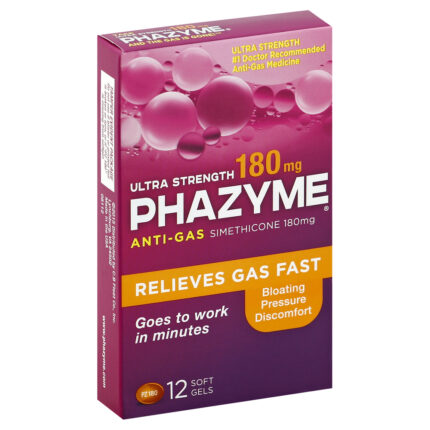 Phazyme, Anti Gas Ultra Strength 180 Mg Soft Gels, Case Of 3, 12 Ct