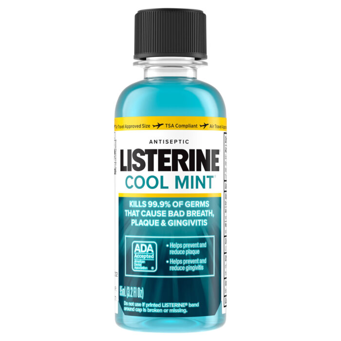 Listerine, Cool Mint Antiseptic Mouthwash For Bad Breath Mint, Case Of 8, 3.2 Fl Oz - Image 1