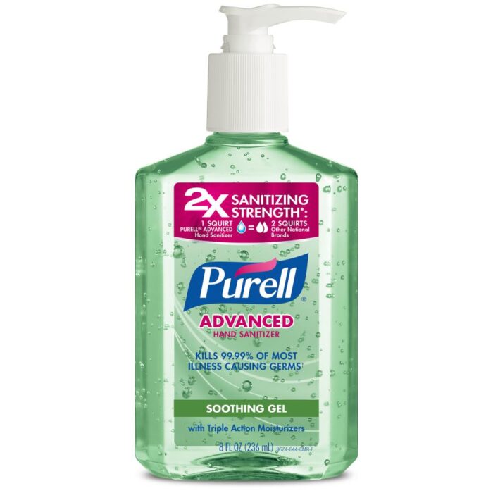 Purell, Aloe Scent Gel Advanced Hand Sanitizer, Case Of 12, 8 Fl Oz - Image 1