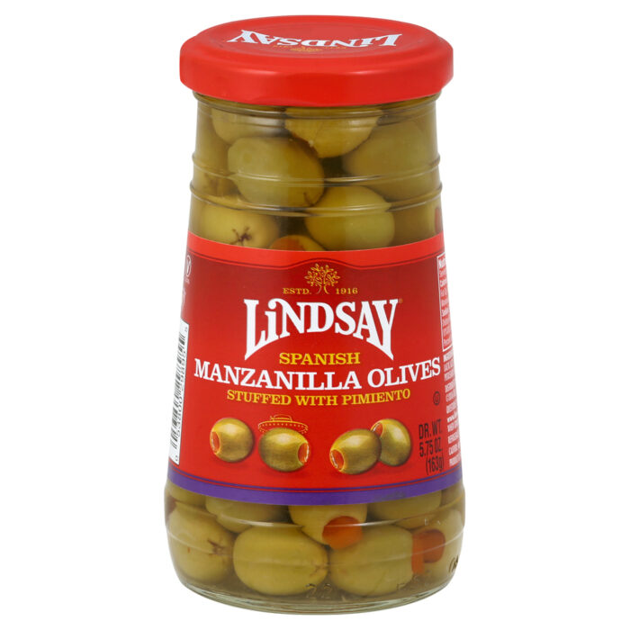 Lindsay, Spanish Manzanilla Olives Stuffed With Pimiento, Case Of 12, 5.75 Oz - Image 1