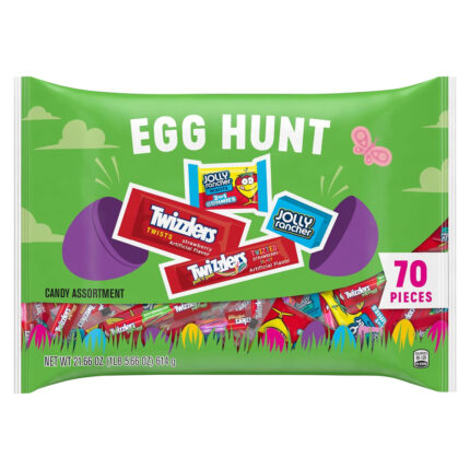 Hershey'S, Twizzlers And Jolly Rancher Egg Hunt Fruit Flavored Assortment Chewy Candy Easter Variety Bag 70 Pieces, Case Of 10, 21.66 Oz