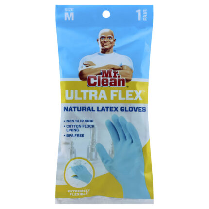 Mr. Clean, Ultra Flex Natural Latex Gloves Medium, Case Of 6, 1 Ct