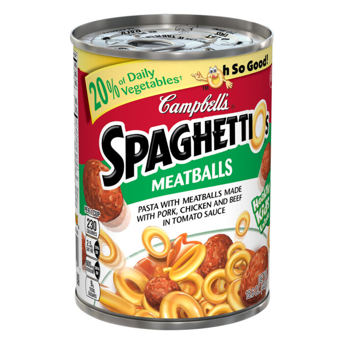 Campbell'S, Spaghettios Pasta With Meatballs, Case Of 24, 15.6 Oz - Image 1