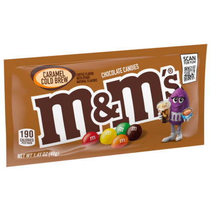 M&M'S, Caramel Cold Brew Milk Chocolate Candies, Case Of 24, 1.41 Oz