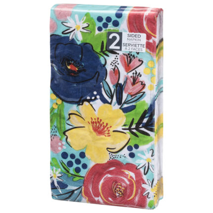 Sensations, 2 Ply 2 Sided Bountiful Blooms Napkins, Case Of 12, 24 Ct