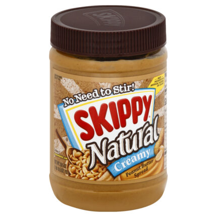 Skippy, Natural Creamy Peanut Butter Spread, Case Of 12, 26.5 Oz