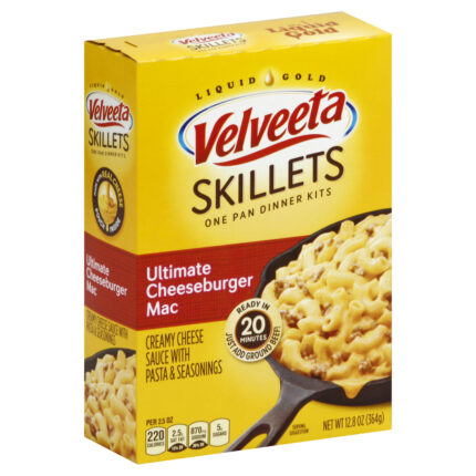 Velveeta, Cheesy Skillets Ultimate Cheeseburger Mac Dinner Kit Box, Case Of 6, 12.8 Oz