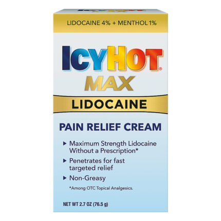 Icy Hot, Max Lidocaine Pain Relief Cream, Case Of 4, 2.7 Oz
