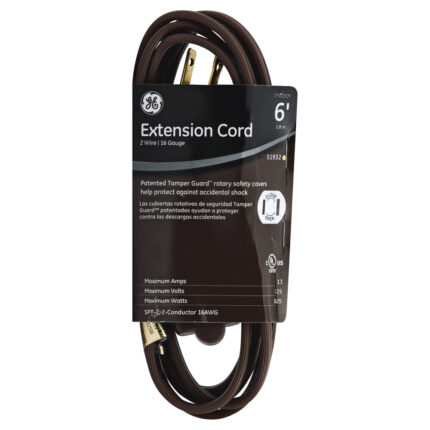 Ge, Extension Cord 6Ft Brown, 1 Each, 1 Ct