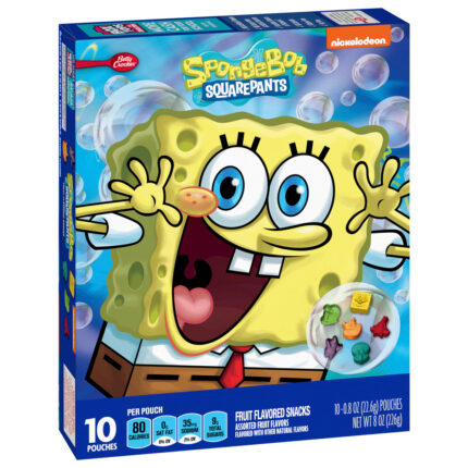 Betty Crocker, Spongebob Squarepants Fruit Snacks, Case Of 8, 8 Oz
