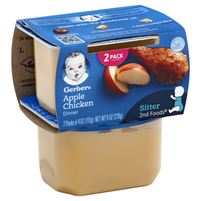 Gerber, 2Nd Foods Baby Foods Apple Chicken Tub, Case Of 8, 8 Oz - Image 1