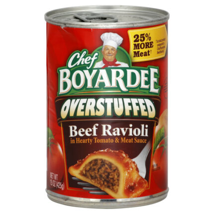 Chef Boyardee, Overstuffed Beef Ravioli In Hearty Tomato Sauce, Case Of 12, 15 Oz