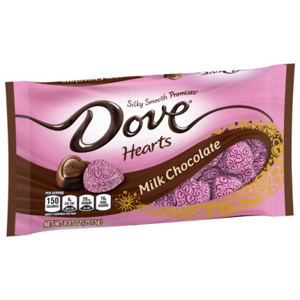 Dove, Promises Valentine'S Day Hearts Milk Chocolate Valentine Candy Bag, Case Of 24, 8.87 Oz