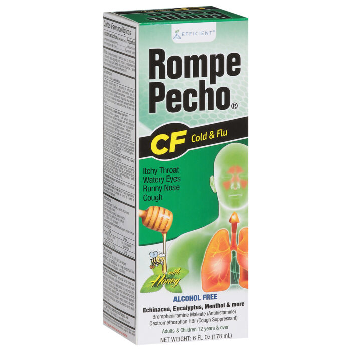 Rompe Pecho, Efficient Cold And Flu Multi Symptom Relief With Honey, Case Of 1, 6 Fl Oz - Image 1