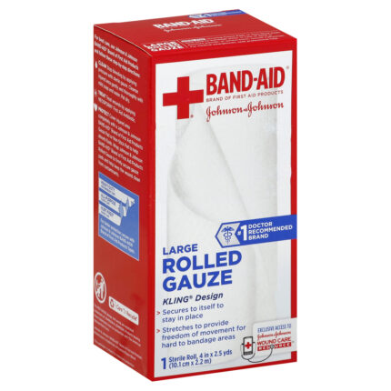 Band-Aid, Large Rolled Gauze 4X90 In, Case Of 3, 1 Ct