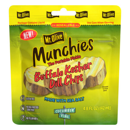 Mt. Olive, Dill Chips Munchies Buffalo Kosher, Case Of 12, 4.8 Fl Oz