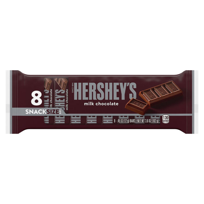 Hershey'S, Snack Size Candy Bars Milk Chocolate, Case Of 24, 3.6 Oz - Image 1