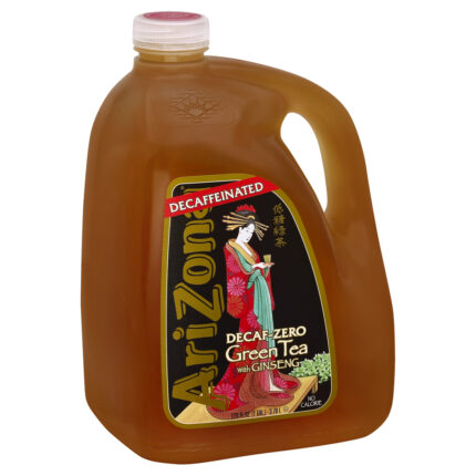 Arizona, Decaf Zero Green Tea With Ginseng, Case Of 4, 128 Fl Oz