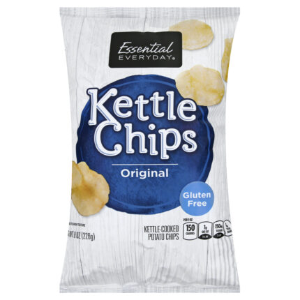 Essential Everyday, Kettle Chips Original, Case Of 12, 8 Oz