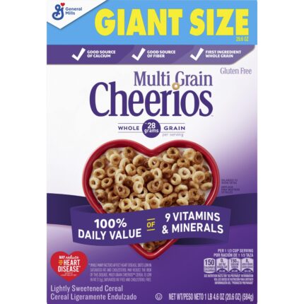 Cheerios, Cereal Multi Grain Giant Size, Case Of 10, 20.6 Oz
