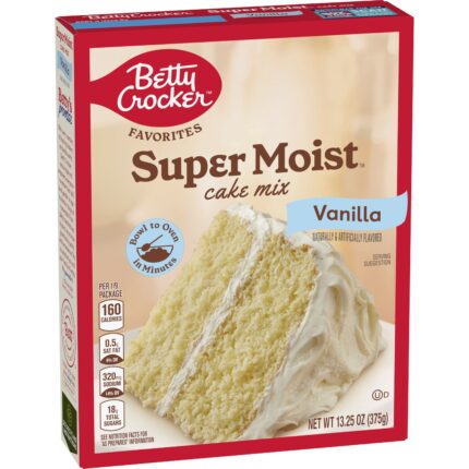 Betty Crocker, Favorites Super Moist Vanilla Cake Mix, Case Of 12, 13.25 Oz