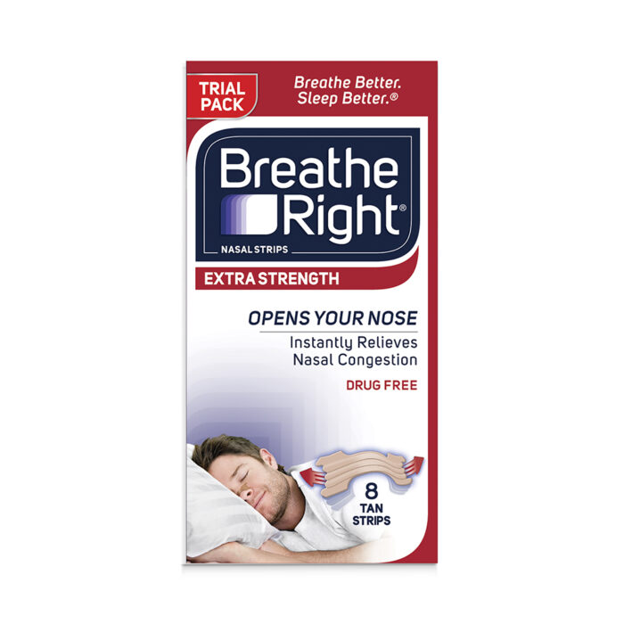 Breathe Right, Extra Strength Tan Nasal Strips, 8 Strips, Exp 2026, Case Of 6, 8 Ct - Image 1