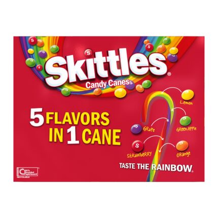 Skittles, Candy Canes Rainbow, Case Of 12, 5.3 Oz