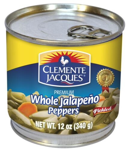 Clemente Jacques, Premium Whole Pickled Jalapeno Peppers, Case Of 12, 12 Oz